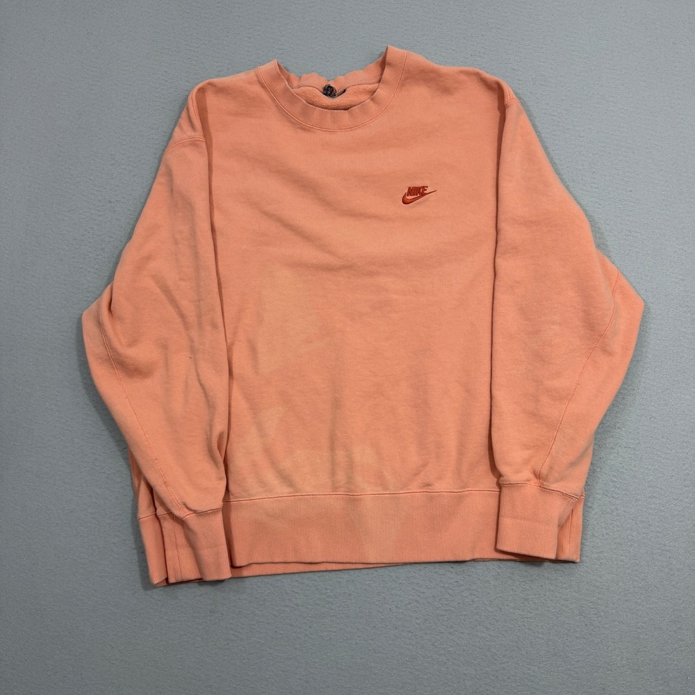 Nike Sweatshirt Men 2XL Orange Faded DA0021-808 Crewneck Pullover Embroidered
